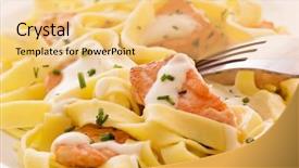  Presentation with salmon fish - Colorful theme enhanced with fish fillet recipes - tagliatelle with salmon backdrop and a yellow colored foreground