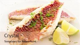  Presentation with lime - Presentation theme enhanced with fish fillet with fresh lime background and a coral colored foreground