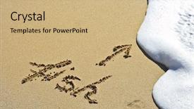  Presentation with fish beach - Slides consisting of fish handwritten in golden sand background and a coral colored foreground