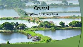  Presentation with fish pond - Beautiful presentation theme featuring fish hatchery pond backdrop and a light blue colored foreground