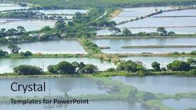  Presentation with hatchery - Cool new presentation design with fish hatchery pond backdrop and a  colored foreground