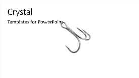  Presentation with fish - Presentation theme having fish hook under the white background and a  colored foreground