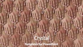  Presentation with pattern - PPT theme consisting of fish security - pattern with human hands background and a coral colored foreground