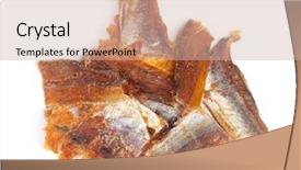  Presentation with dry fish - Beautiful PPT theme featuring fish isolated on white dry backdrop and a soft green colored foreground