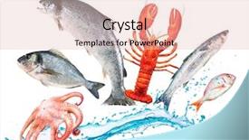  Presentation with water moving - Colorful presentation design enhanced with fish jump backdrop and a lemonade colored foreground