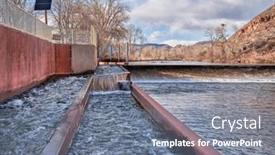  Presentation with fish river - Colorful slide deck enhanced with fish-ladder-at-water-diversion backdrop and a seafoam green colored foreground
