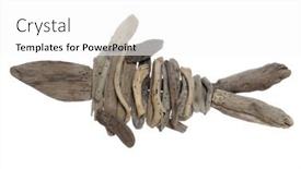  Presentation with fish - Cool new slide deck with fish-made-out-of-driftwood backdrop and a white colored foreground