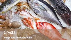  Presentation with marketing - Presentation enhanced with fish marketing - fishmonger background and a  colored foreground