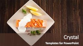  Presentation with salmon grilled fish salmon grilled - Beautiful PPT layouts featuring fish meal - grilled salmon backdrop and a  colored foreground