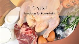  Presentation with protein food - Slides featuring fish meat - food high in protein close-up background and a lemonade colored foreground