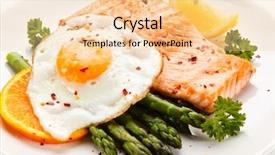  Presentation with salmon grilled fish salmon grilled - PPT layouts with fish meat - grilled salmon with asparagus background and a  colored foreground