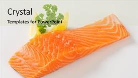  Presentation with proteins keto ketogenic diet raw - Theme with fish meat - raw salmon fillet background and a soft green colored foreground