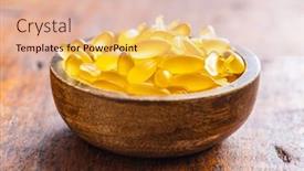  Presentation with capsules - Presentation theme having fish-oil-capsules-in-bowl background and a lemonade colored foreground