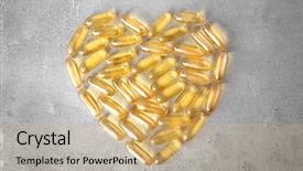  Presentation with shape heart - Audience pleasing slide deck consisting of fish oil capsules in shape backdrop and a coral colored foreground