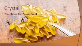  Presentation with capsules - PPT layouts enhanced with fish-oil-capsules-in-spoon background and a lemonade colored foreground