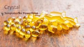  Presentation with capsules - PPT theme having fish-oil-capsules-yellow-omega background and a lemonade colored foreground