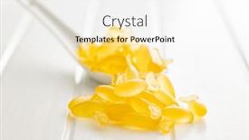  Presentation with capsules - Theme consisting of fish-oil-capsules-yellow-omega background and a white colored foreground