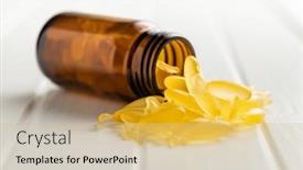  Presentation with capsules - PPT theme having fish-oil-capsules-yellow-omega background and a coral colored foreground