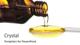  Presentation with spoon - Cool new slide deck with fish oil from bottle backdrop and a white colored foreground