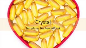  Presentation with oil - Presentation consisting of fish oil pills in red background and a yellow colored foreground