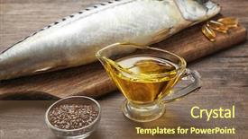  Presentation with oil - Presentation theme consisting of fish oil with flax grain background and a tawny brown colored foreground