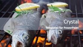  Presentation with olive oil - Amazing slide set having fish on grill with lime backdrop and a  colored foreground