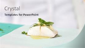  Presentation with parchment - Presentation theme having fish-on-the-parchment background and a sky blue colored foreground