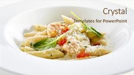  Presentation with penne pasta - Beautiful slides featuring fish penne pasta al dente backdrop and a lemonade colored foreground