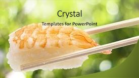  Presentation with prawn - Theme consisting of fish plant culture - fresh sushi with prawn background and a blonde colored foreground