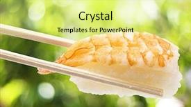  Presentation with prawn - Slide deck featuring fish plant culture - fresh sushi with prawn background and a blonde colored foreground