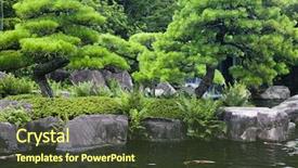  Presentation with koi fish - Slides with fish plant culture - japan himeji himeji koko-en gardens background and a tawny brown colored foreground