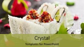  Presentation with roll - PPT theme enhanced with fish plant culture - japanese cuisine - sushi roll background and a  colored foreground