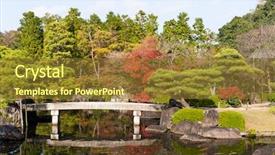  Presentation with garden - Colorful slides enhanced with fish plant culture - kokoen garden in himeji backdrop and a tawny brown colored foreground