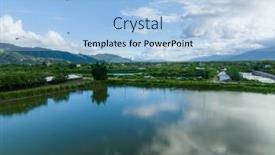  Presentation with taiwan - Presentation featuring fish-pond-hualien-of-taiwan background and a light blue colored foreground