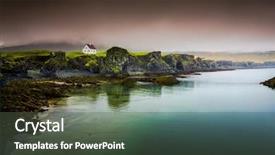  Presentation with iceland - PPT layouts with fish port - beautiful view of arnarstapi background and a dark gray colored foreground