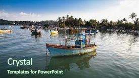  Presentation with sri lanka tamil - Beautiful slides featuring fish port - hundreds of old colorful boats backdrop and a tawny brown colored foreground