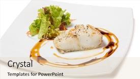  Presentation with sauce - Presentation theme featuring fish restaurant - halibut steamed in a sweet background and a lemonade colored foreground