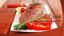  Presentation with 1950s dinner - Presentation theme with fish restaurant - holiday healthy dinner savory background and a red colored foreground