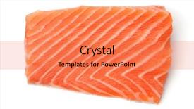  Presentation with banoffee pie cake on white - PPT layouts featuring fish scales - piece of fresh salmon isolated background and a coral colored foreground