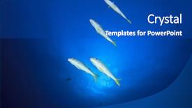  Presentation with fish ocean - Beautiful theme featuring fish school yellow snappers and goatfish in ocean backdrop and a cobalt blue colored foreground