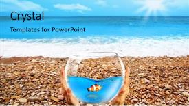  Presentation with wildlife conservation - PPT theme featuring fish security - freedom concept idea of helping background and a light blue colored foreground