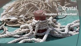  Presentation with boat - Slides enhanced with fish security - rope of boat knotting background and a  colored foreground