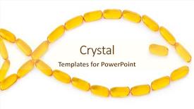  Presentation with capsules - Beautiful slide deck featuring omega 3 - fish shaped fish oil capsules backdrop and a cream colored foreground