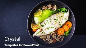  Presentation with soup - Slides enhanced with fish-soup-on-wooden-table background and a wine colored foreground