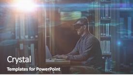  Presentation with shark - PPT theme having side view of mature student background and a dark gray colored foreground