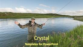  Presentation with small large comparison fish - Beautiful presentation theme featuring fish that just got away backdrop and a tawny brown colored foreground