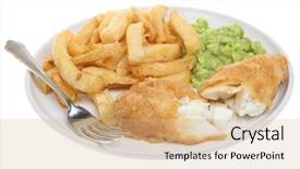  Presentation with peas - Amazing presentation having fish with chips and mushy backdrop and a coral colored foreground