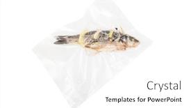  Presentation with fish - Presentation design featuring fish-with-leman-and-rosemary background and a white colored foreground