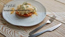  Presentation with mayonnaise - Cool new PPT theme with fish with mayonnaise and parsley on crunchy tortilla backdrop and a coral colored foreground