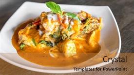  Presentation with grouper - Audience pleasing PPT layouts consisting of fish with red curry past backdrop and a gold colored foreground